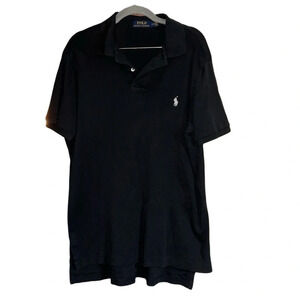 Polo by Ralph Lauren Black Short Sleeve Polo Shirt Size Large